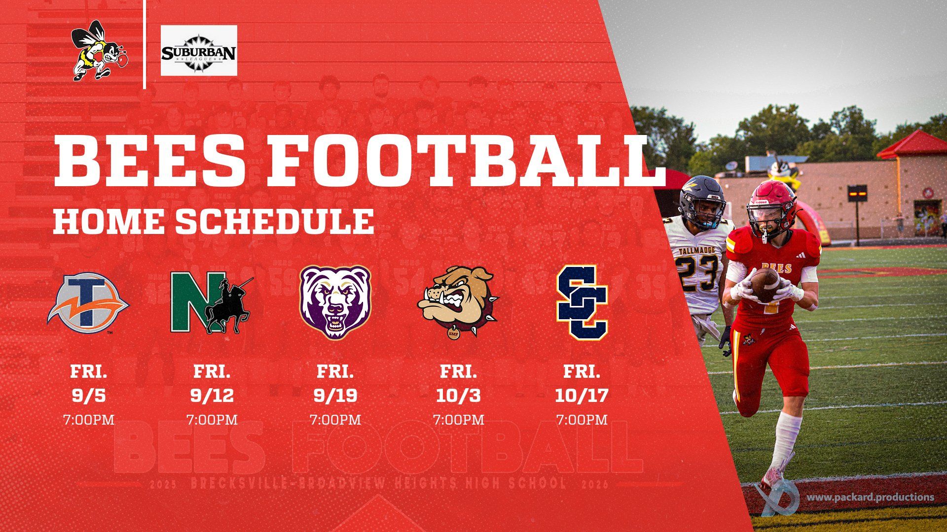 Bees FB Home Schedule